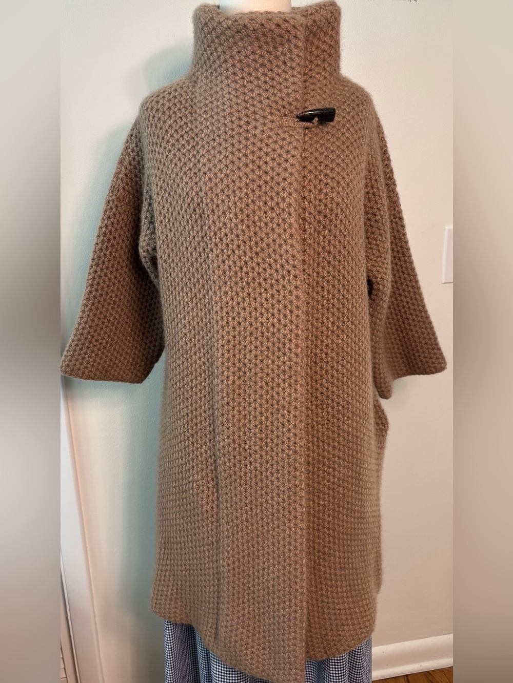 ✨ JUSSARA LEE Luxury Alpaca Wool Blend Hand-Knit Cardigan Coat